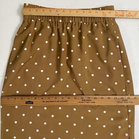 J. Crew Tan Polka Dot Skirt Elastic Waist Size XS  With Pockets Pull-on skirt - Picture 16 of 16